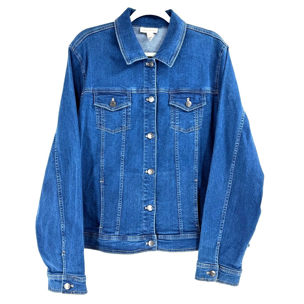 Appleseeds Denim Trucker Jean Jacket Women's XL Cowgirl Western Rodeo Stretch